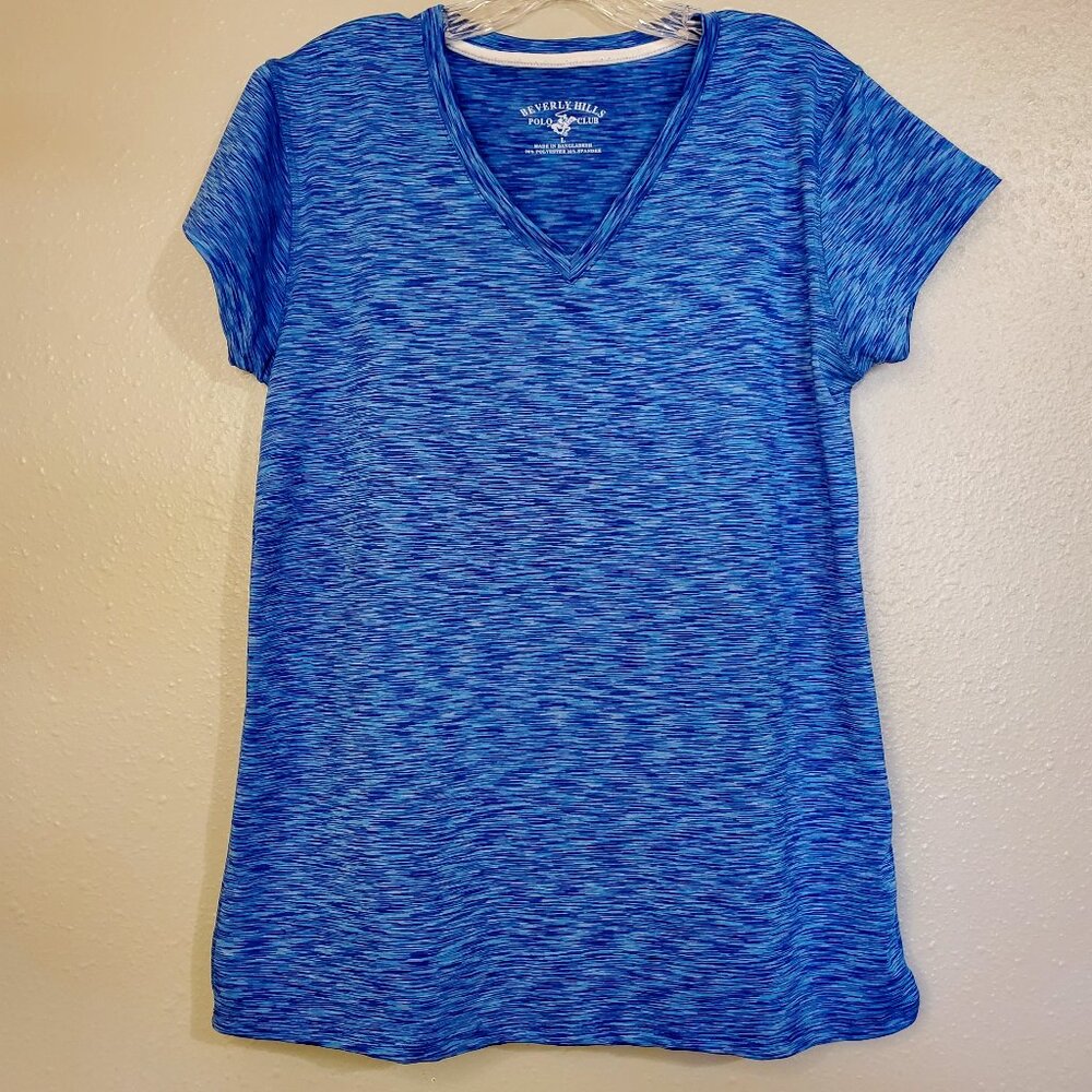 Beverly Hills V-Neck Short Sleeve Top Activewear Women's Large